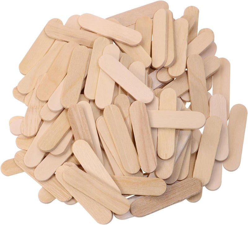 PPhtony Mini Wood Craft Sticks Small Wooden Sticks Bulk for DIY Art Christmas Ornaments Crafting Halloween Home School Painting Projects, 1.6x0.4inch (100) - Image 1